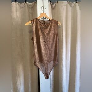SKIMS Shiny Bronze Bodysuit